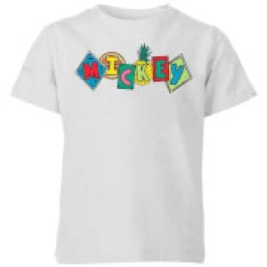 Image of Disney Mickey Fruit Blocks Kids T-Shirt - Grey - 7-8 Years