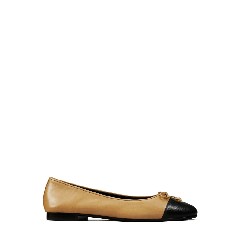 Image of Tory Burch Cap-Toe Ballet Flats - Beige Beige 7