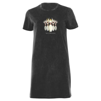 Image of The Big Lebowski Womens T-Shirt Dress - Black Acid Wash - XXL - Black Acid Wash