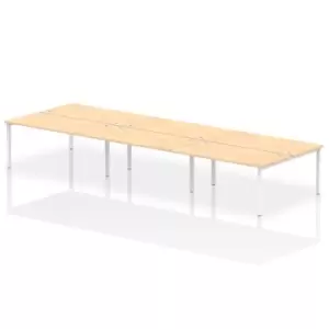 Image of Impulse Bench B2B 6 Person 1600 White Frame Office Bench Desk Maple