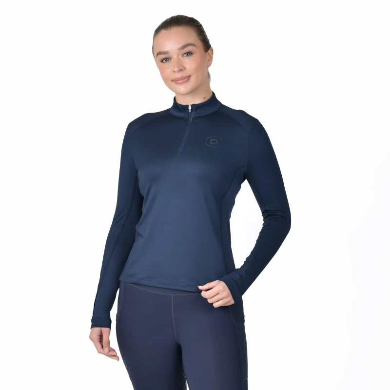 Image of Dublin Breathable Long Sleeve Riding Top Navy female 10 (S)