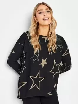 Image of M&Co Black Star Jumper, Black, Size 20, Women