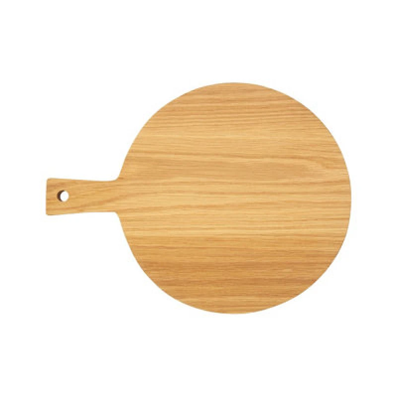 Image of Premier Housewares Large Oak Wood Paddle Chopping Board, Round Cutting Board for Kitchen, Stylish Natural Wood Chopping Board Natural
