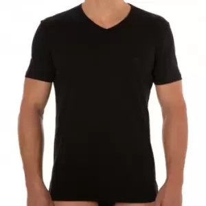 Image of Emporio Armani 2-Pack Pure Cotton V-Neck T-Shirts - Black M