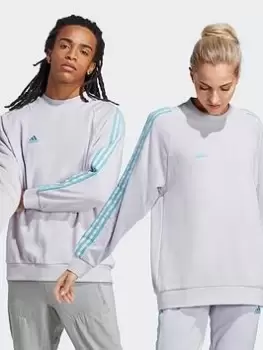 Image of adidas Tiro Crewneck Sweatshirt (gender Neutral), Silver, Size S, Men