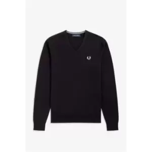 Image of Fred Perry V Neck Jumper - Black