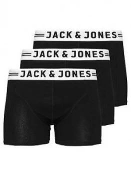 Image of Jack & Jones Junior Boys 3 Pack Trunks - Black, Size Age: 10 Years