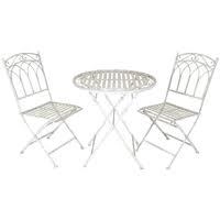 Image of Charles Bentley 5 Piece Wrought Iron Grey Bistro Set