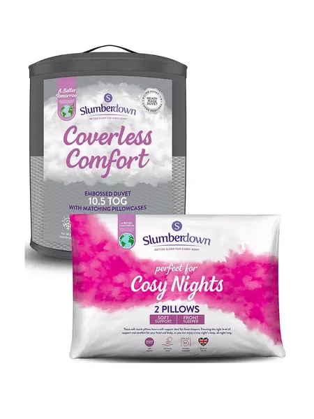 Image of Slumberdown Back to Uni Embossed Waffle Duvet, 2 Pillows Duvets Single Silver 40800690010