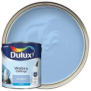 Image of Dulux Walls & Ceilings Blue Babe Matt Emulsion Paint 2.5L