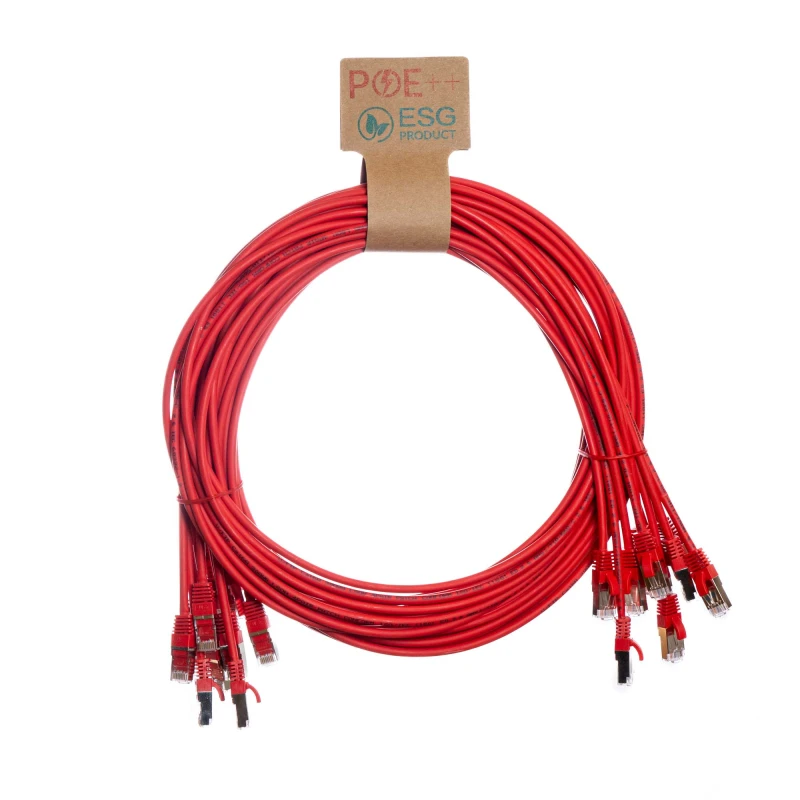 Image of Cablenet Cablenet 1m Cat6a RJ45 Red U/FTP LSOH 30AWG Slim Snagless Booted Patch Lead (PK10) SL65-2010P