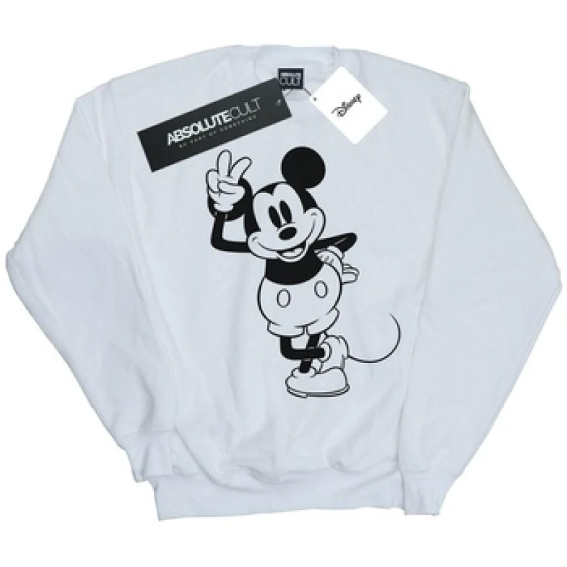 Image of Disney Mickey Mouse Peace Hand Sweatshirt White male