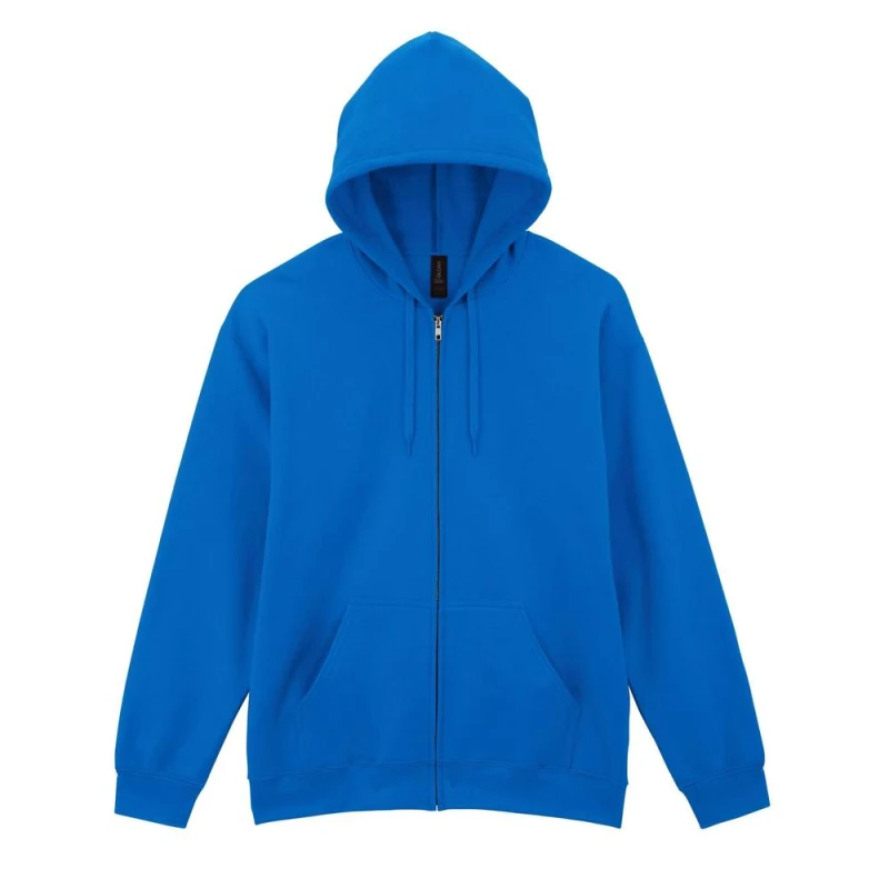 Image of Gildan Mens Softstyle Fleece Midweight Full Zip Hoodie in Blue Size: Small Blue Male S