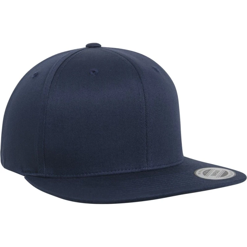 Image of Flexfit by Yupoong Mens Cotton Snapback Cap in Navy Navy Male One Size