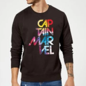 Image of Captain Marvel Galactic Text Sweatshirt - Black