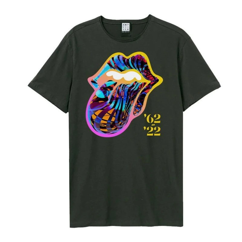 Image of Amplified Amplified Men Sixty Tongue The Rolling Stones T-Shirt in Charcoal Size: Small Charcoal S Male 5063470007189