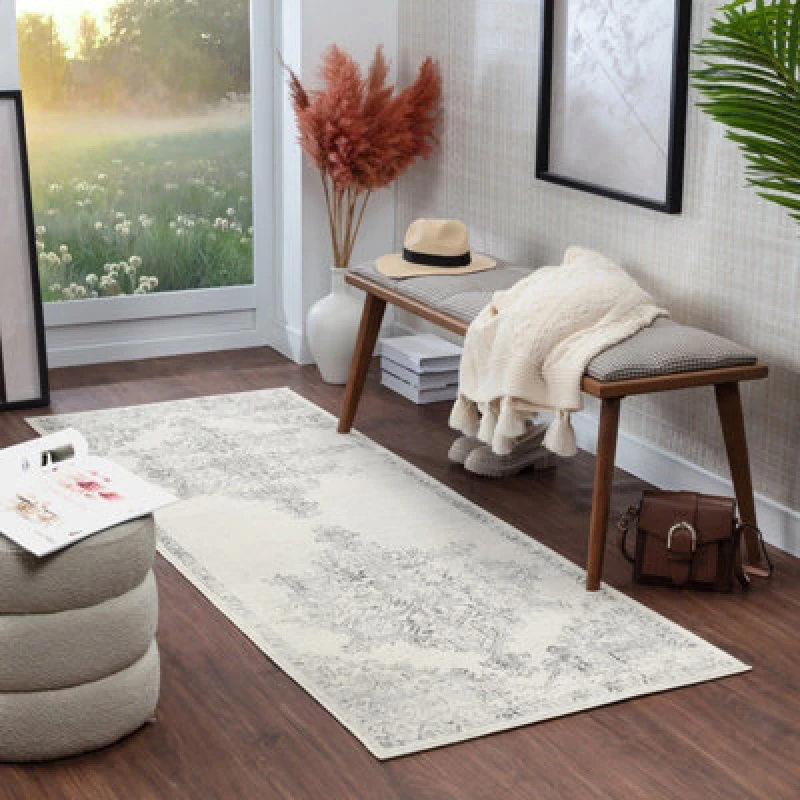 Image of Livabliss Vintage Oriental Boho Cream Ceren Runner Rug 80 X 220 Cm - Easy Care, Non Shedding, Ideal For Hallway Or Beside The Bed