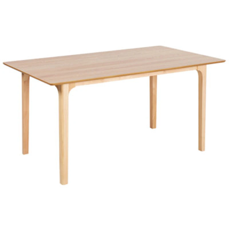 Image of Beliani Dining Table Delmas Light Ash Wood 160 Cm 90 Cm