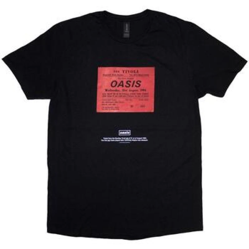 Image of Oasis Oasis Men Definitely Maybe Ticket Stub T-Shirt in Black Size: large Black L Male 5063693774950