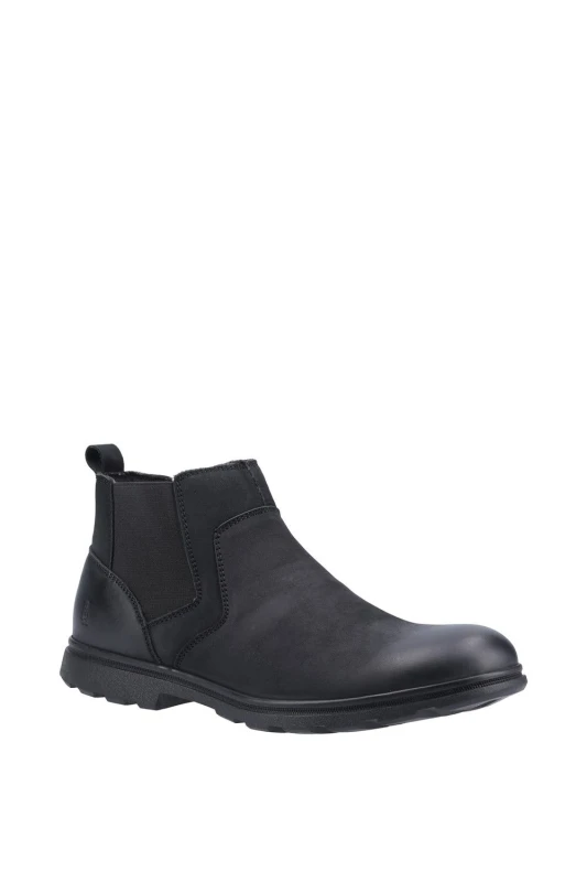 Image of Hush Puppies Hush Puppies Men 'Tyrone' Leather Boots in Black Size: 8 Black 8 Male 5038600713667