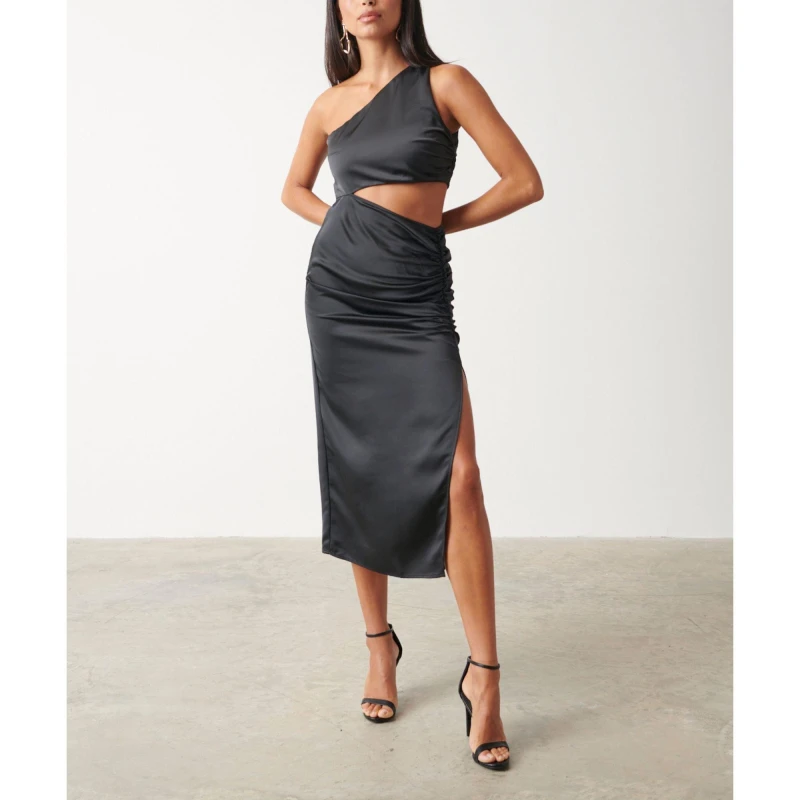 Image of Pretty Lavish Womens Cut Out Structured Fit Dress Black female 6 (2XS)