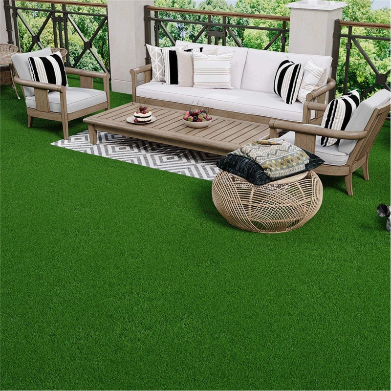 Image of Breeins 11pcs Interlocking Artificial Grass Deck Tiles Dark Green unisex One size