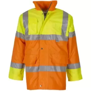 Image of Yoko - Mens Hi Vis Contrast Safety Jacket (3XL) (Yellow/ Orange) - Yellow/ Orange