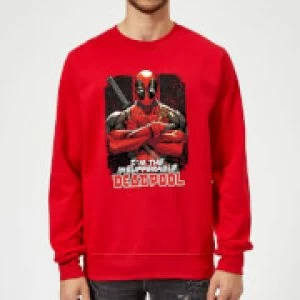 Image of Marvel Deadpool Crossed Arms Sweatshirt - Red - M