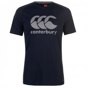 Image of Canterbury Large Logo Poly T Shirt Mens - Navy