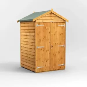 Image of 4X4 Power Overlap Apex Windowless Double Door Shed