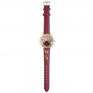Image of Harry Potter Marauders Map Burgundy Leather Strap Watch