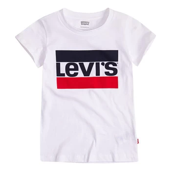 Image of Levis SPORTSWEAR LOGO TEE Girls Childrens T shirt in White - Sizes 2 years,3 ans