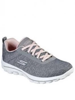 Image of Skechers Go Walk Spikeless Golf Trainers - Grey/Pink