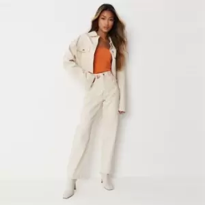 Image of Missguided Enzyme Wash Dad Jean Co Ord - Neutral