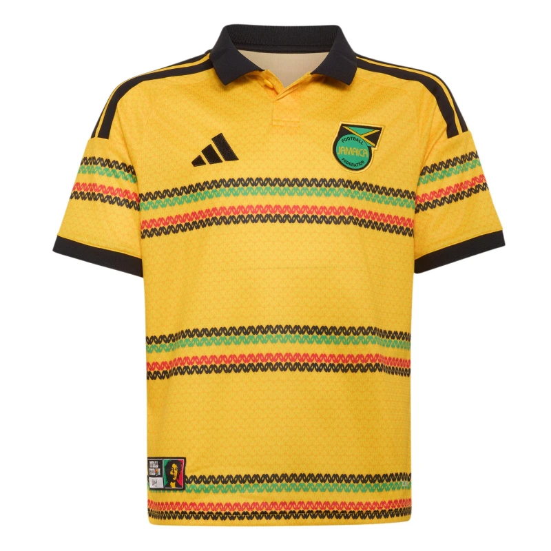 Image of adidas Kids Jamaica Home Shirt 2026 Gold/Green unisex 7-8 Years