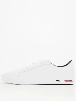 Image of Tommy Hilfiger Vulc Modern Leather Trainers - White, Size 43, Men