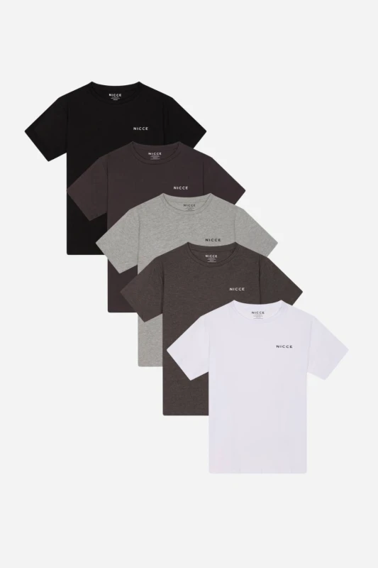 Image of Nicce Spacey 5 Pack T-Shirts - Multi Multi S