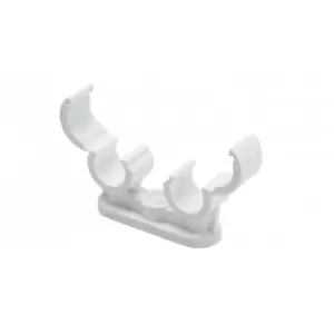 Image of 15mm Quick Lock Double Hinged Snap Over Pipe Clip 50 Per Box - Talon