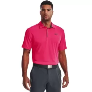Image of Under Armour 2022 Mens Tech Polo Penta Pink Polo - S