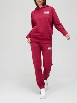 Image of Hugo Boss Logo Longline Hoodie Red Size S Women