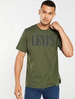 Image of Levis Relaxed Graphic T-Shirt - Khaki, Green Size M Men
