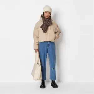 Image of Missguided Hem Puffer Jacket - Neutral