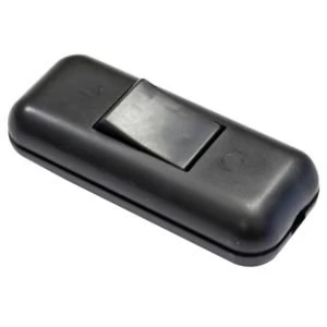 Image of BQ 2A 1 Way Single Black Plastic Inline Switch