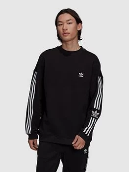 Image of adidas Originals Lock Up Crew Sweat Top - Black, Size L, Men