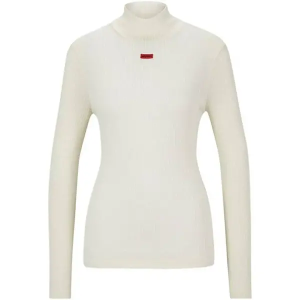Image of Hugo Roll Neck Top - White 14