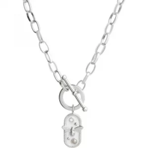 Image of White Enamel Bee Chain Necklace Slver Necklace