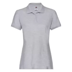 Image of Fruit Of The Loom Ladies Lady-Fit Premium Short Sleeve Polo Shirt (XS) (Athletic Heather Grey)