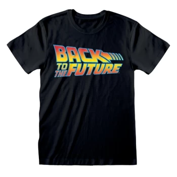 Image of Back To The Future - Vintage Logo Unisex Large T-Shirt - Black