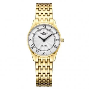 Image of Rotary Ultra Slim Ladies Gold Plated Bracelet Watch