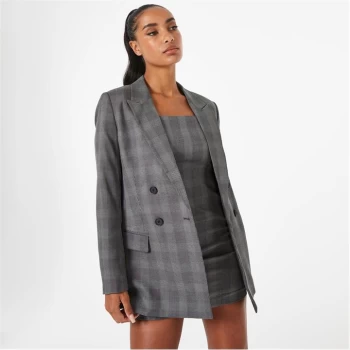 Image of Jack Wills Double Breasted Longline Blazer - Grey